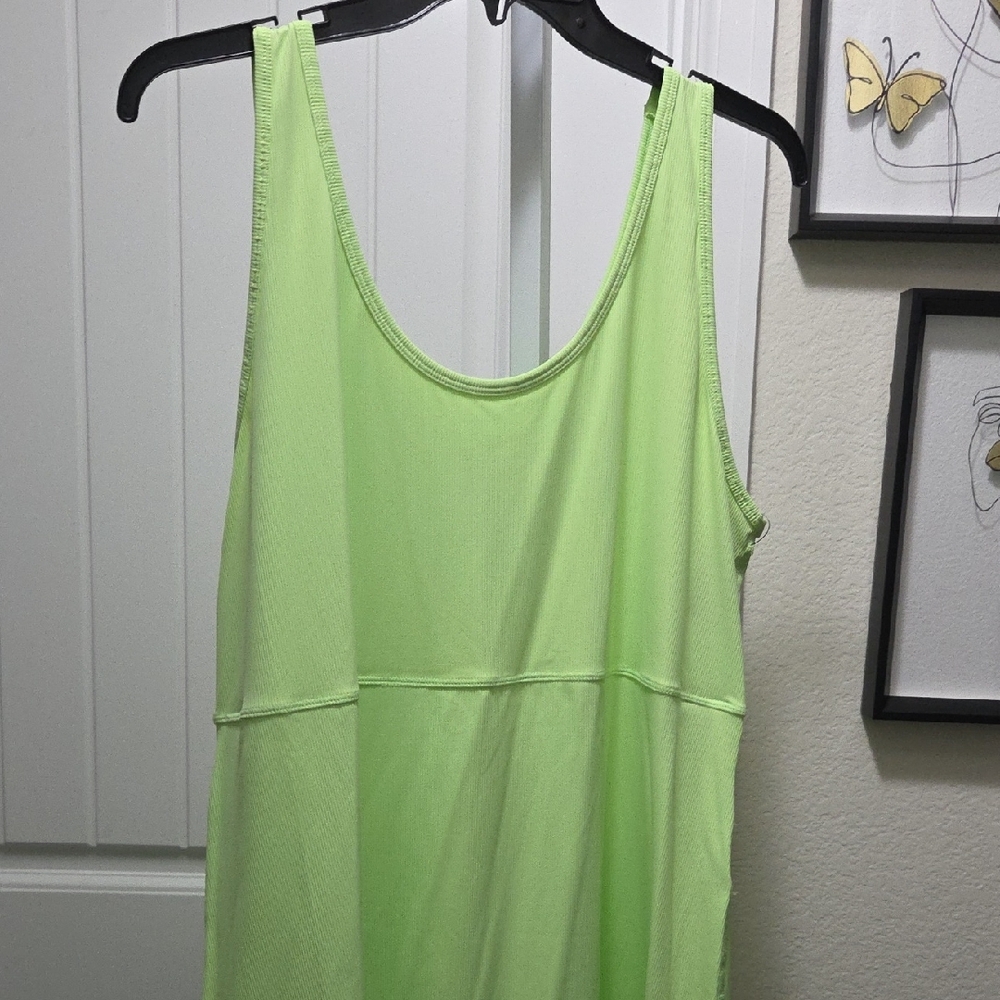 Ideology Active Light Lime Tank Tennis Dress - Picture 3 of 6